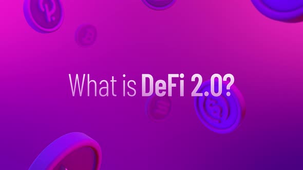 Defi 2.0 Decentralized finance Cryptocurrency Falling Coins Background Loop alt