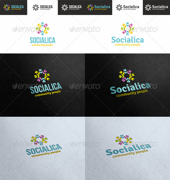 Socialica - Community People Logo - Humans Logo Templates