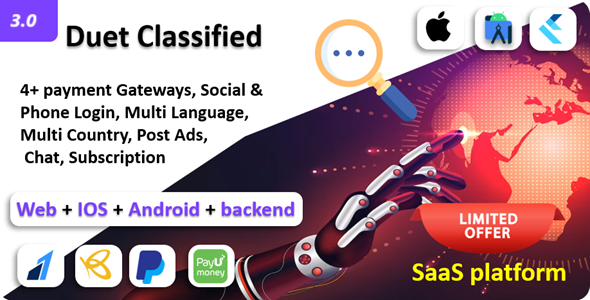 Duet Classified App | Classified App | Buy & Sell | Payment Gateway | Android & Web & iOS | SaaS