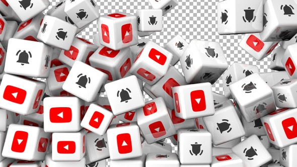 Social Media Icons Transition - Youtube and Bell - Version 2
