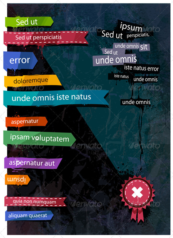 Grunge dirty background with ribbons - Vectors