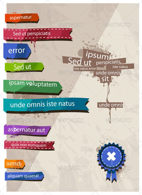 Grunge dirty background with ribbons - Vectors