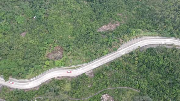 Drone Video - Car moving from left to right at a countryside road