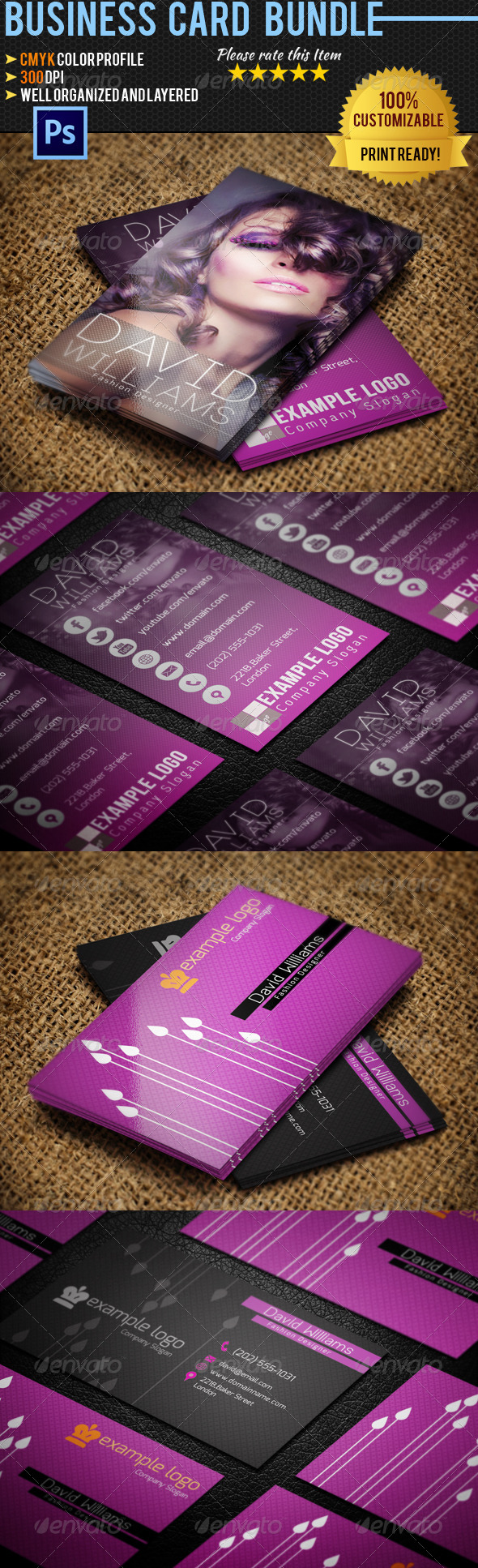 Fashion Business Card Bundle - Industry Specific Business Cards