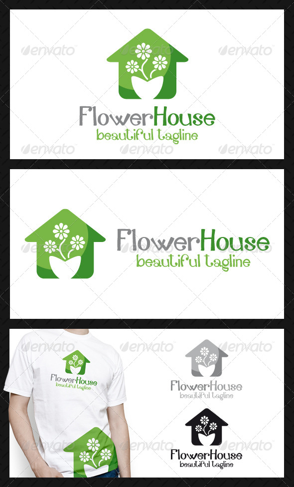 Flower House Logo Template - Buildings Logo Templates