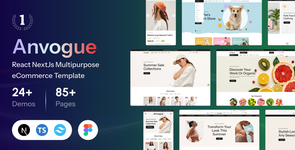 Anvogue – Multipurpose eCommerce React NextJs Template