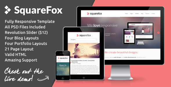 Squarefox - Unique Multipurpose Responsive Website - Creative Site Templates