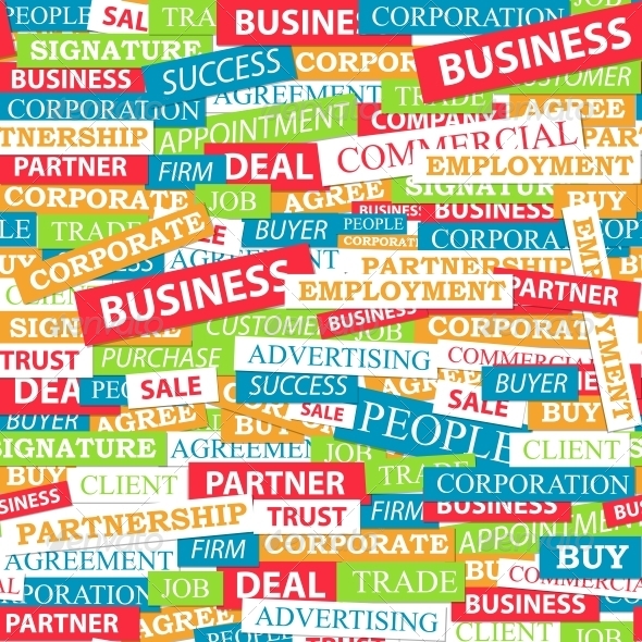 Seamless Pattern Composed of Words - Concepts Business