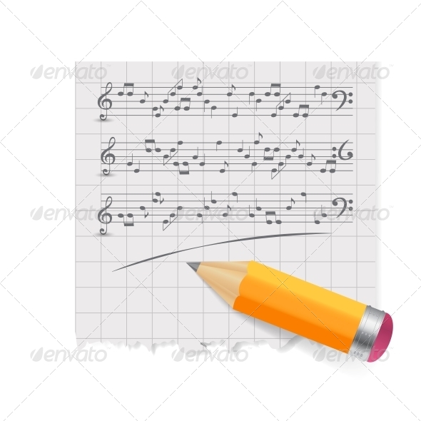 Musical Notes Abstract Background. Vector - Decorative Symbols Decorative
