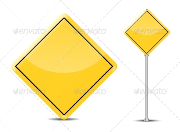 Vector Blank Traffic Sign Isolated on White - Web Technology