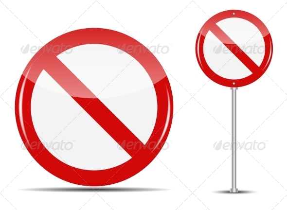 Vector Traffic Sign Isolated on White Background - Web Technology