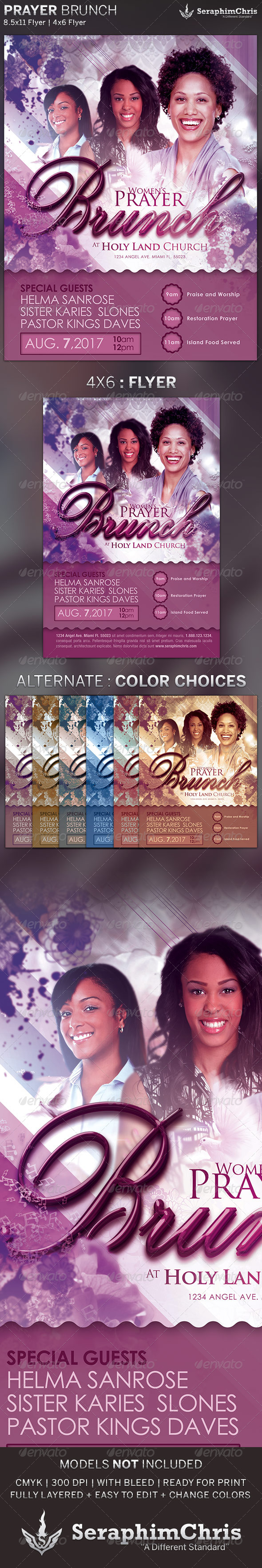 Prayer Brunch: Church Flyer Template - Church Flyers