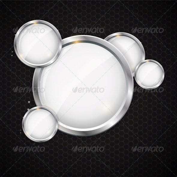 Glass Frame on Abstract Metal Background - Backgrounds Decorative