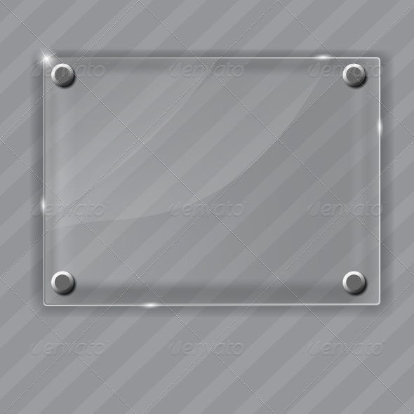 Glass Frame on Abstract Metal Background. - Backgrounds Decorative