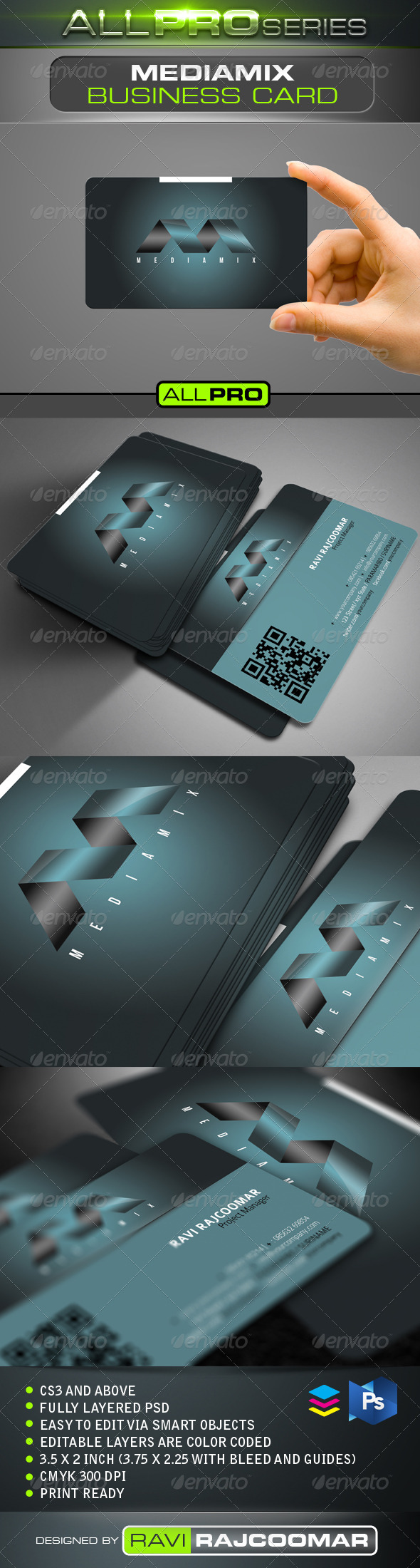 Mediamix Business Card Template - Corporate Business Cards