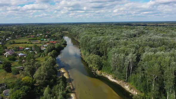 Beautiful Landscape in Baturin with the Seym River in Chernihiv Region of Ukraine