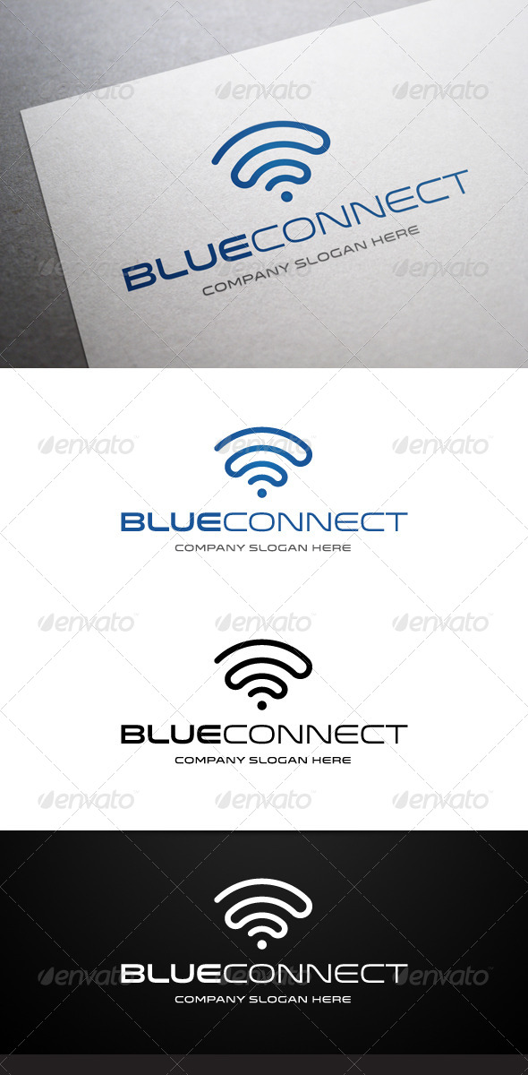 Blue Connect Logo - Objects Logo Templates