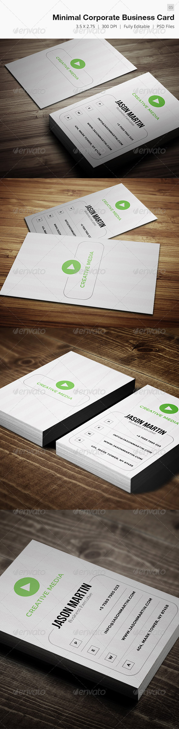 Corporate Minimal Business Card - 05 - Corporate Business Cards