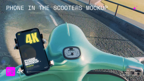 Phone Screen in the Scooters Mockup Premiere Pro template preview