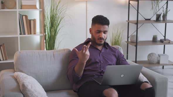 Virtual Meeting Video Interview Man Notebook Home alt