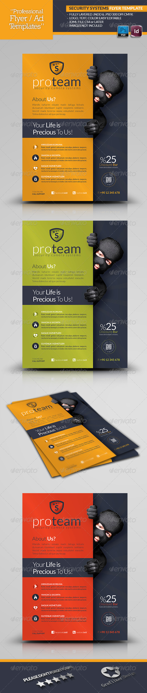 security systems flyer template by grafilker graphicriver