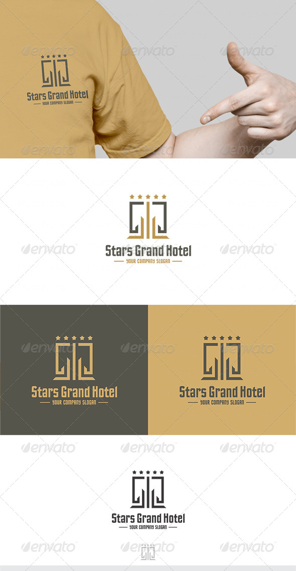 Stars Grand Hotel Logo - Buildings Logo Templates
