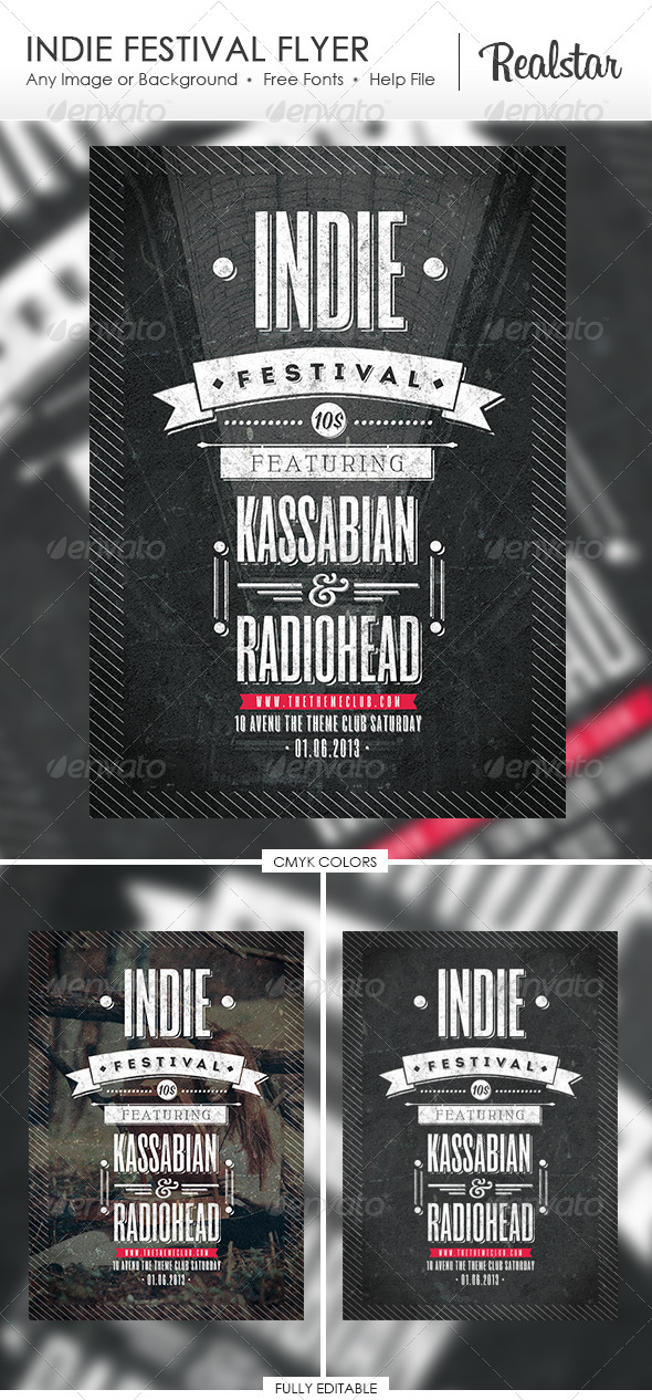 Indie Festival Flyer - Clubs & Parties Events