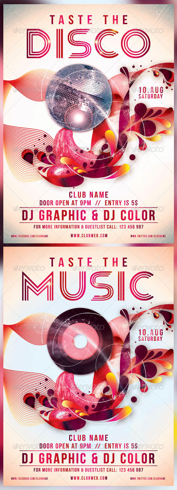 Taste The Disco/Music - Events Flyers