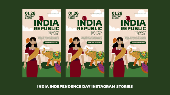 India Independence Day Instagram Story Openers template preview