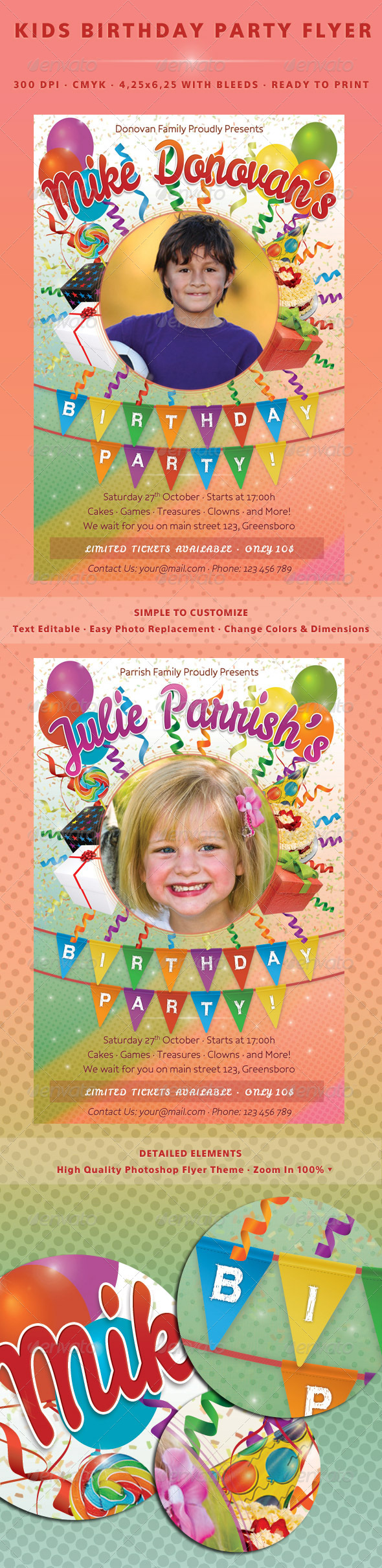Kids Birthday Party Flyer - Clubs & Parties Events