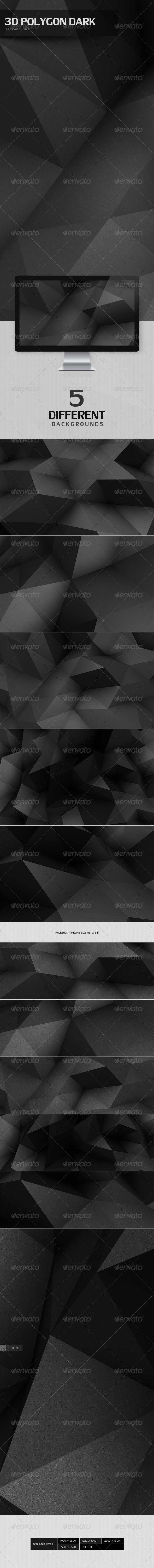 3D Polygon Dark Backgrounds - 3D Backgrounds