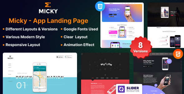 Micky - App showcase HTML Template