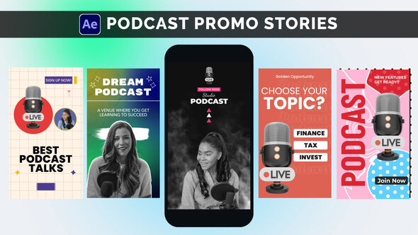 Podcast Promo Stories - Guest Invitation Openers template preview