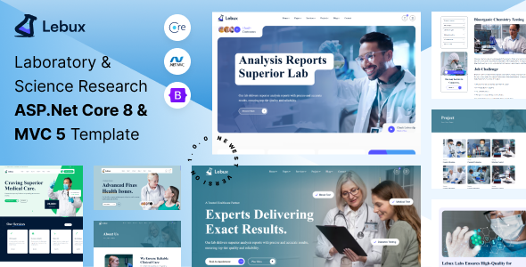 Labux - Laboratory & Science Research ASP.Net Core 8 & MVC 5 Template