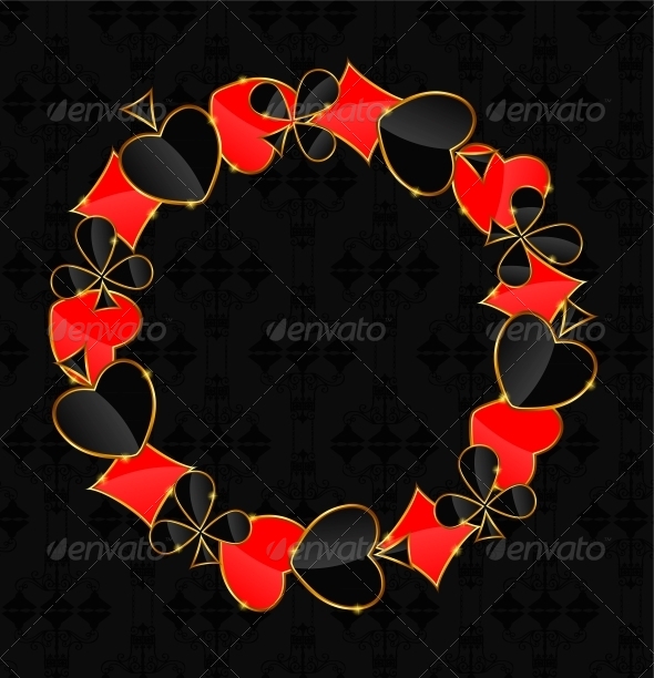 Abstract Background with Card Suits - Decorative Symbols Decorative