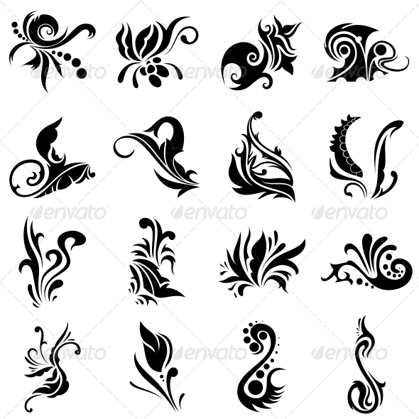 Tribal Floral Designs - Flowers & Plants Nature