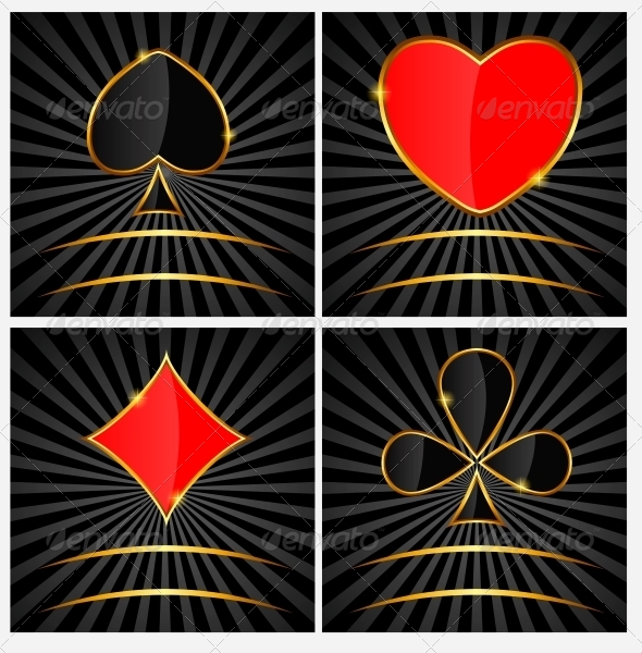 Abstract Background with Card Suits - Decorative Symbols Decorative