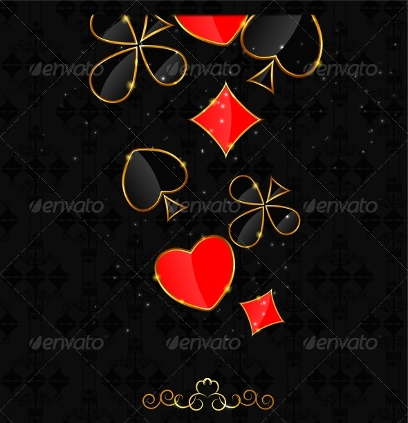 Abstract Background with Card Suits - Decorative Symbols Decorative