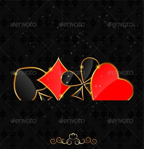 Abstract Background with Card Suits - Decorative Symbols Decorative