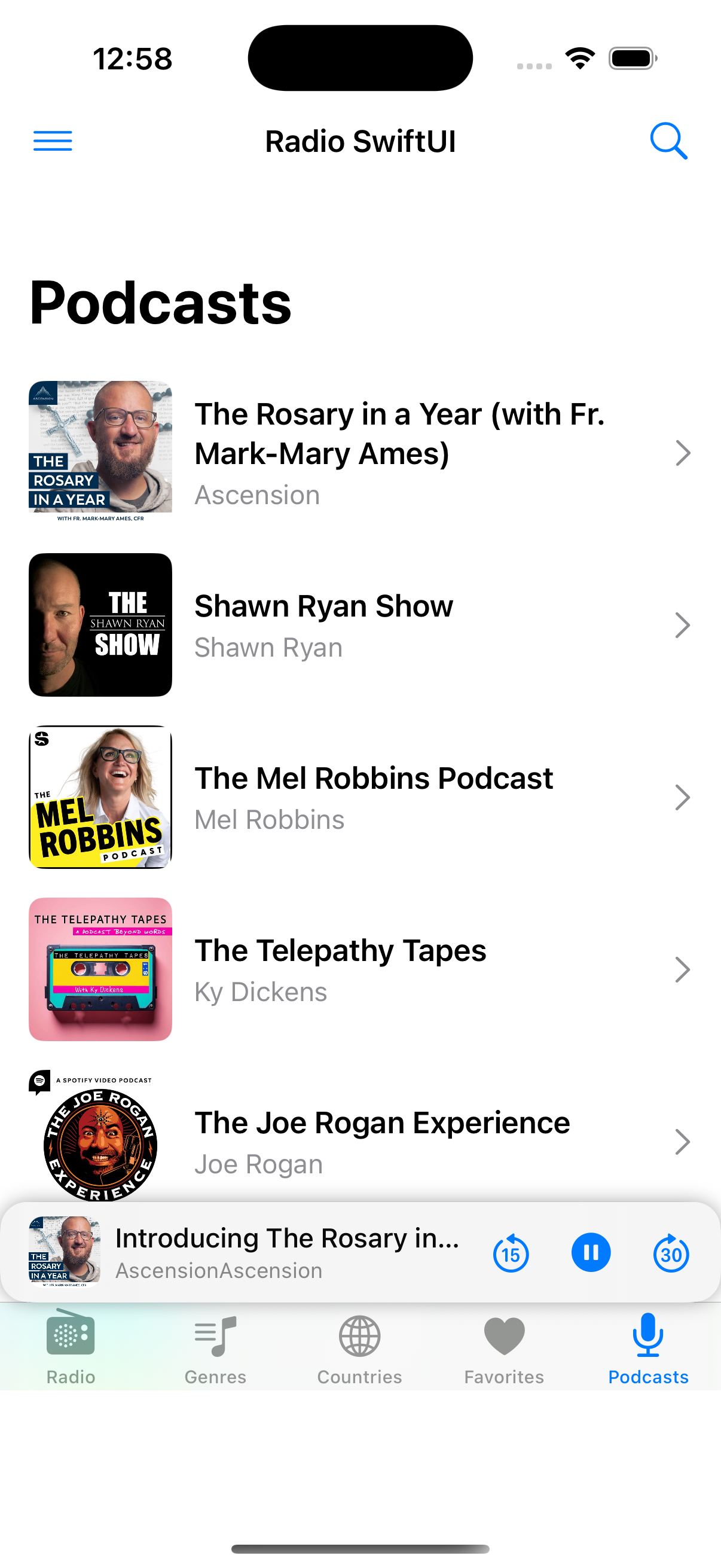 Multi Radio & Podcasts App SwiftUI by Sector473 | CodeCanyon