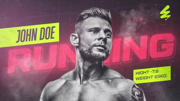 Fitnes player introduction broadcast-packages template preview