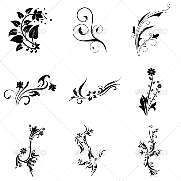 abstract tribal decorative flowers vector pack by vecras abstract tribal decorative flowers vector pack by vecras