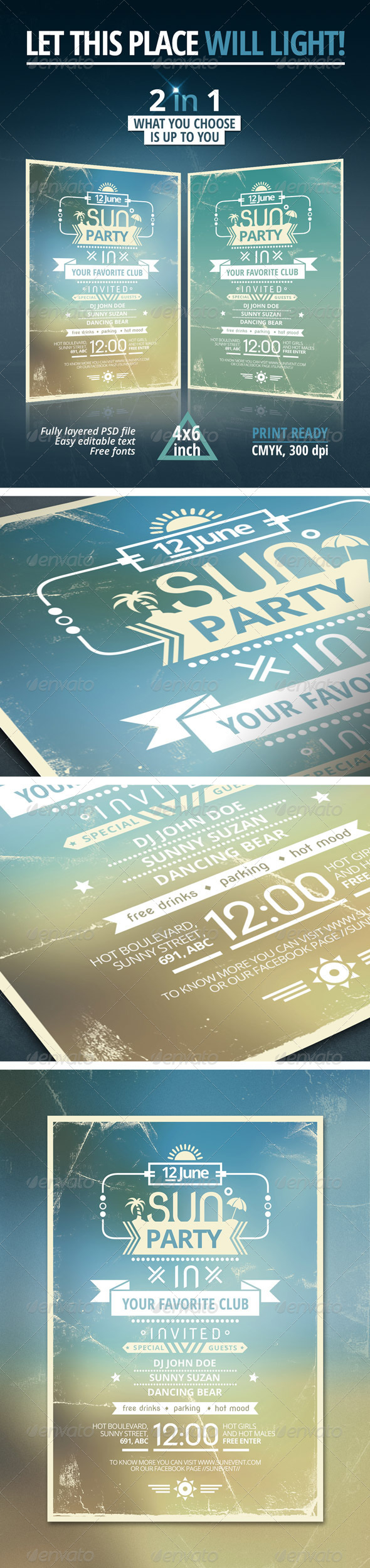 Sun Party Flyer - Clubs & Parties Events