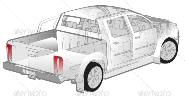 Pickup Infographics Cutaway - Man-made Objects Objects