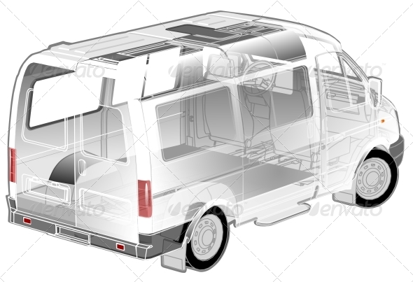 Van Infographics cutaway - Man-made Objects Objects