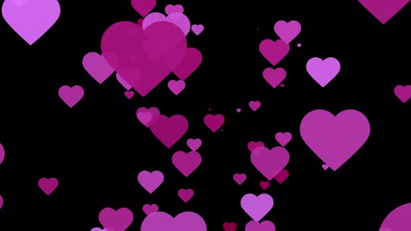 Flying Pink Hearts abstract animation.
