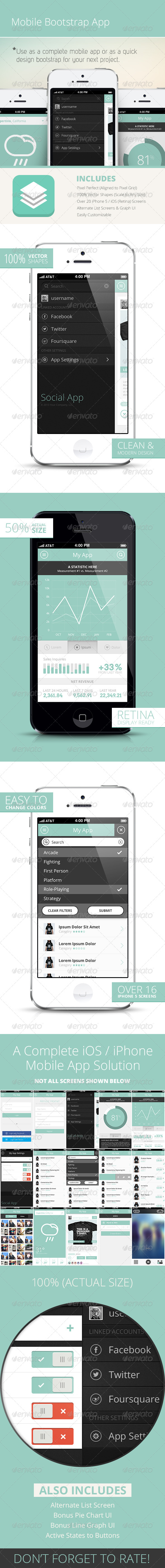 Bootstrap Mobile Phone UI / App - User Interfaces Web Elements