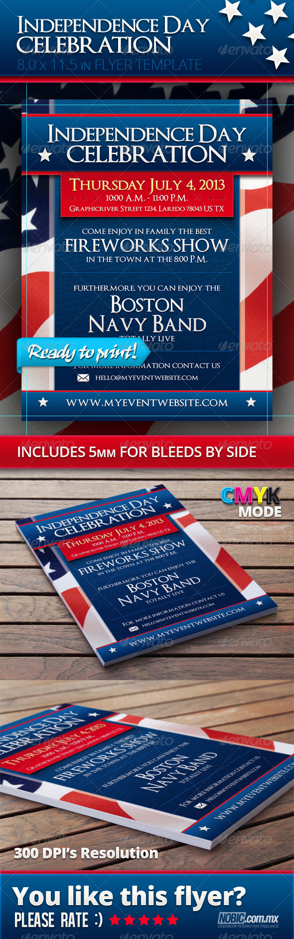 4th Of July - Independence Day Flyer Template - Holidays Events