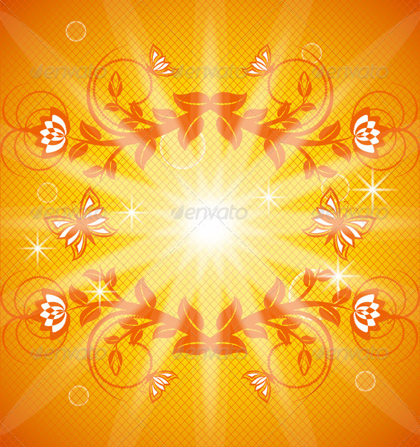 Orange Floral Background