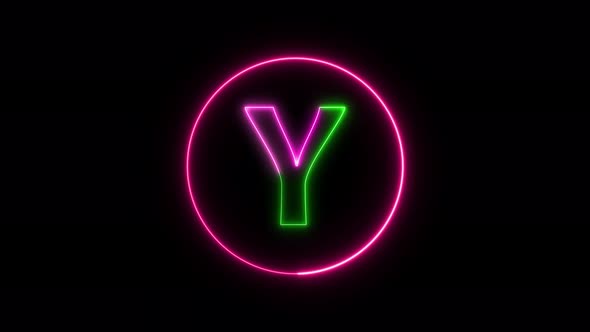 Glowing neon font. pink and green color glowing neon letter.  Vd 1326